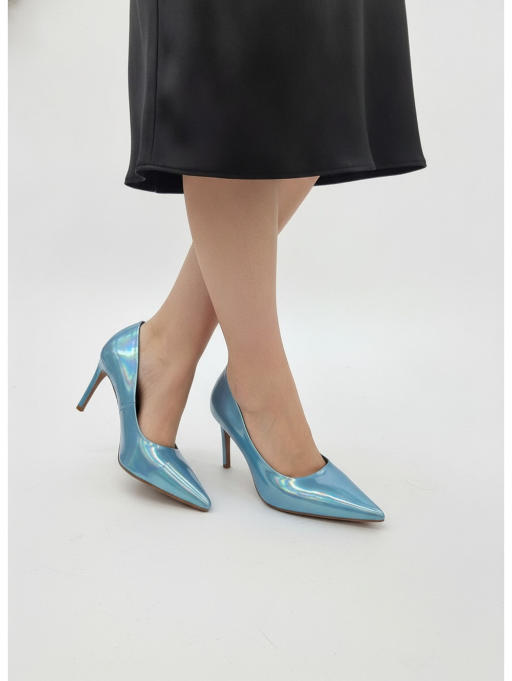 Smash Sophia Women's Pointed Toe High Heel Pumps in Iridesc.